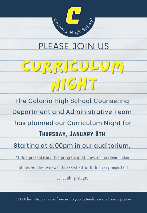 Curriculum Night 1/8/26