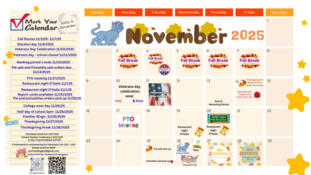November Event Calendar