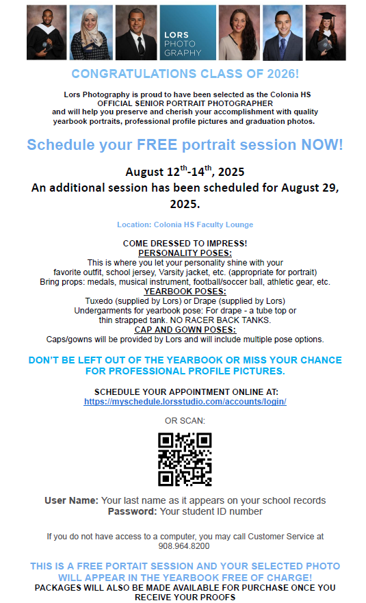 Senior Portrait flyer
