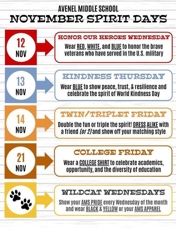 Spirit days, November 