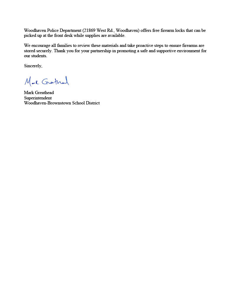 secure storage letter