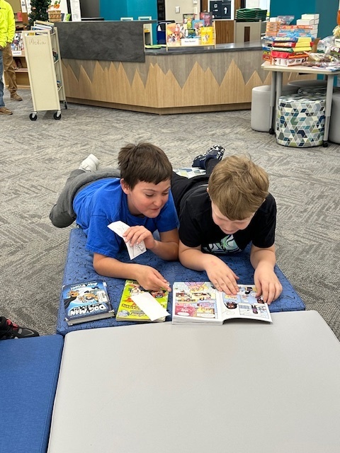 students reading together