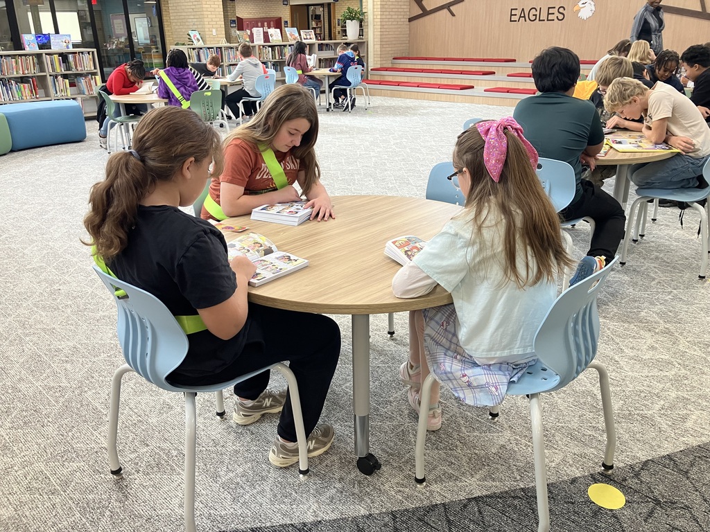 students reading together