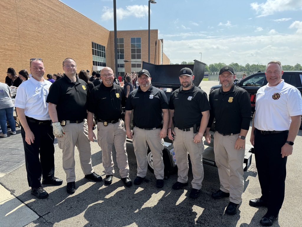 police and fire at grad walk through