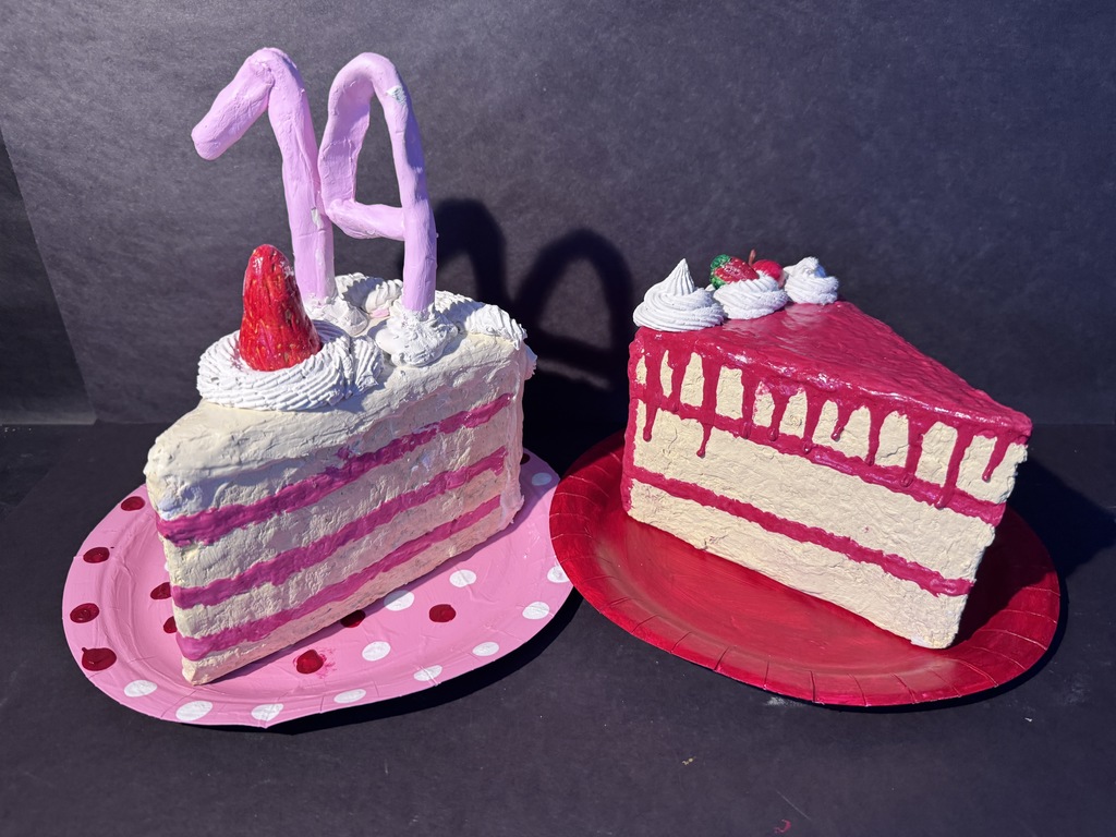 cake slices in art class