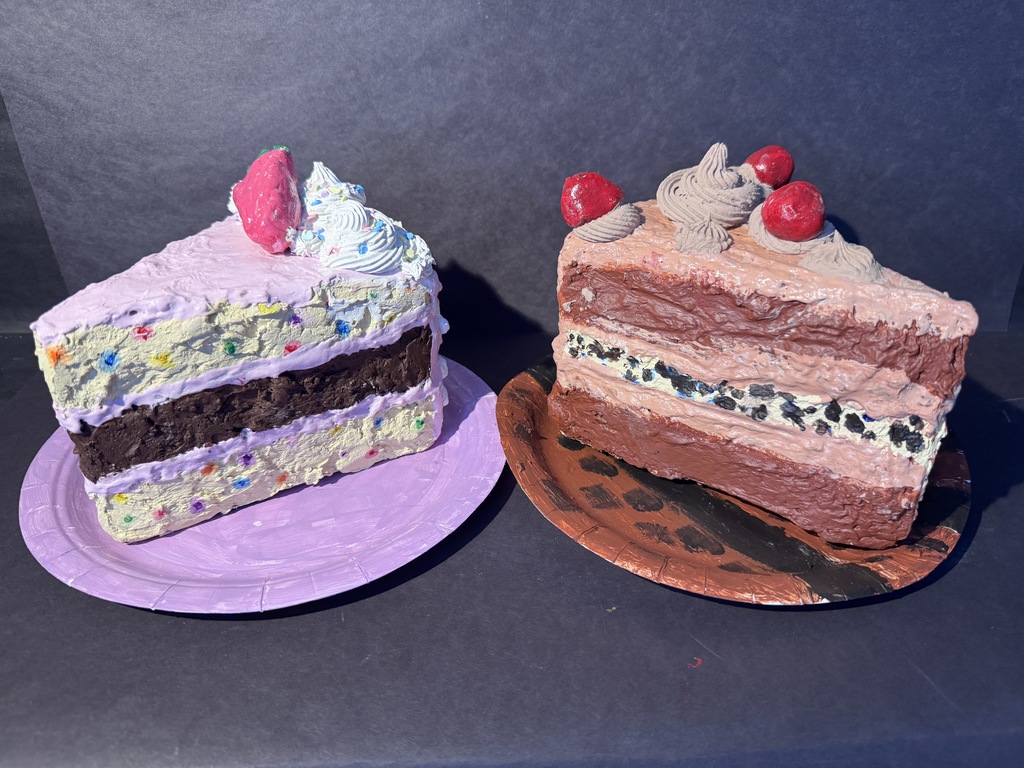 cake slices in art class