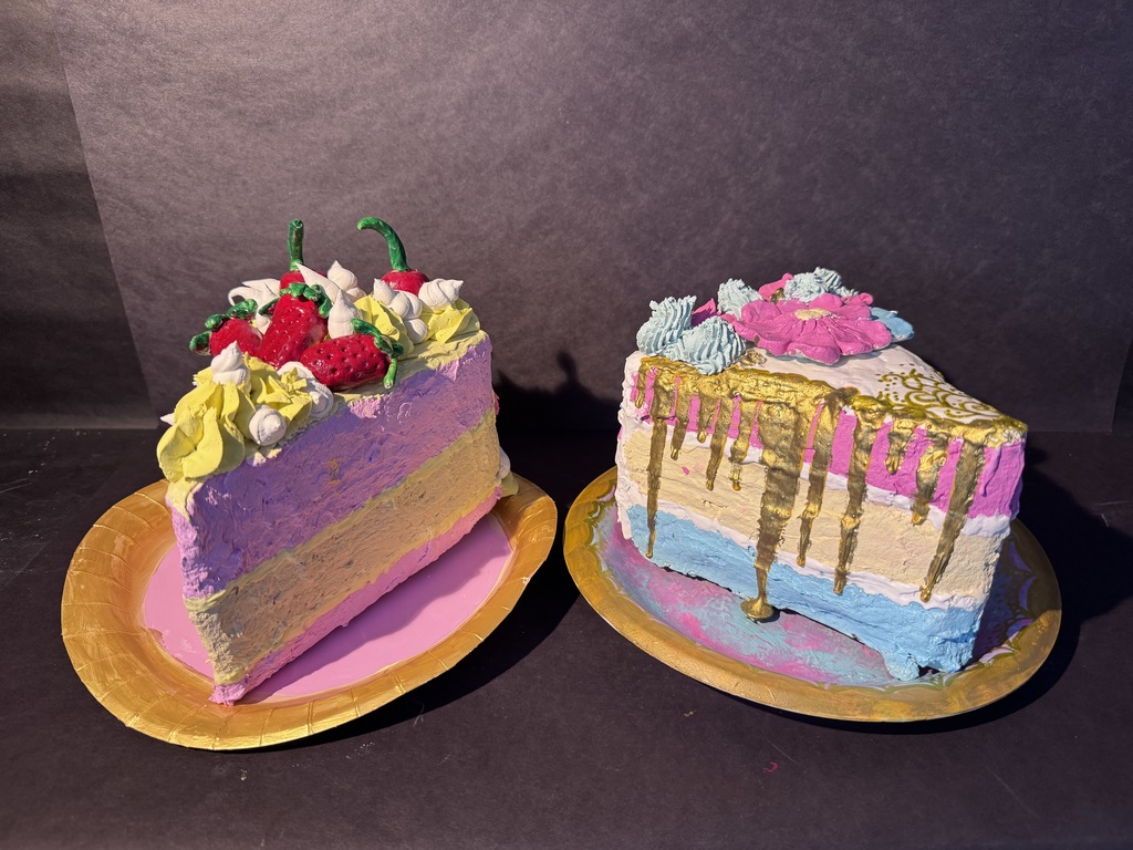 cake slices in art class
