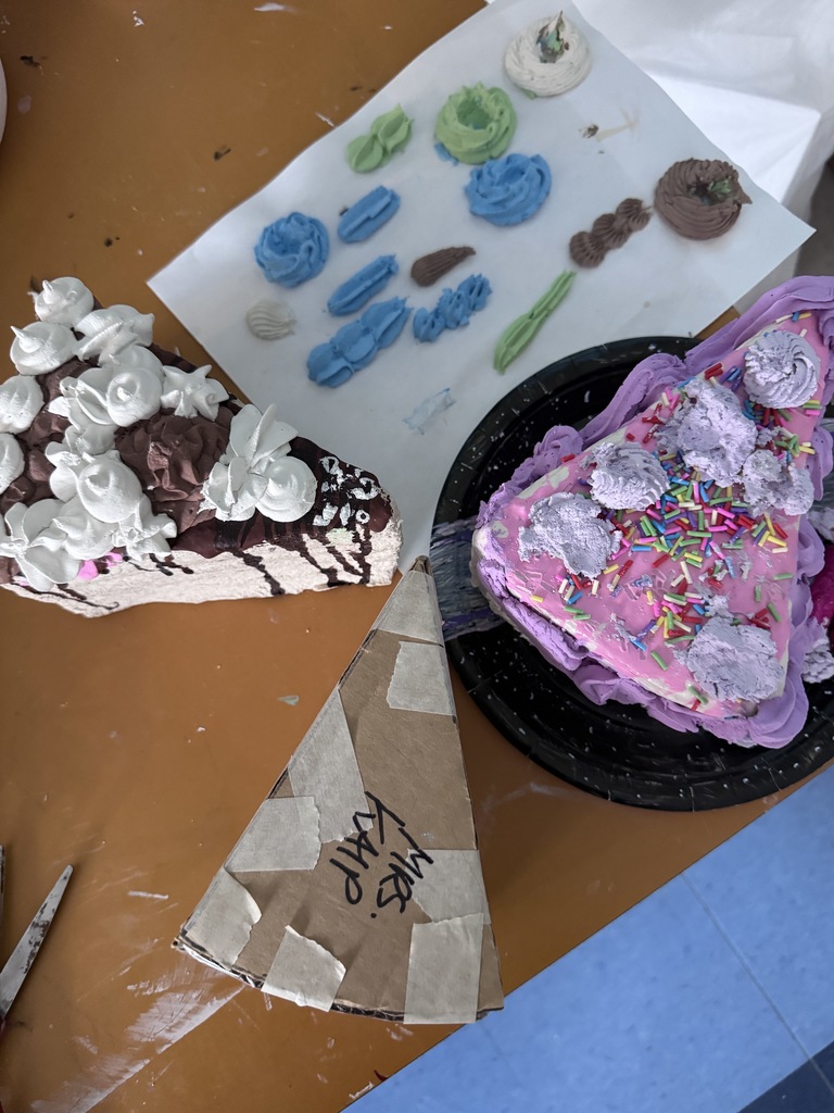 cake slices in art class