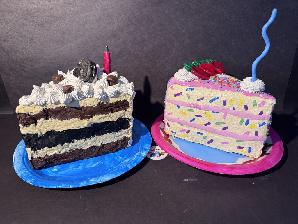 cake slices in art class