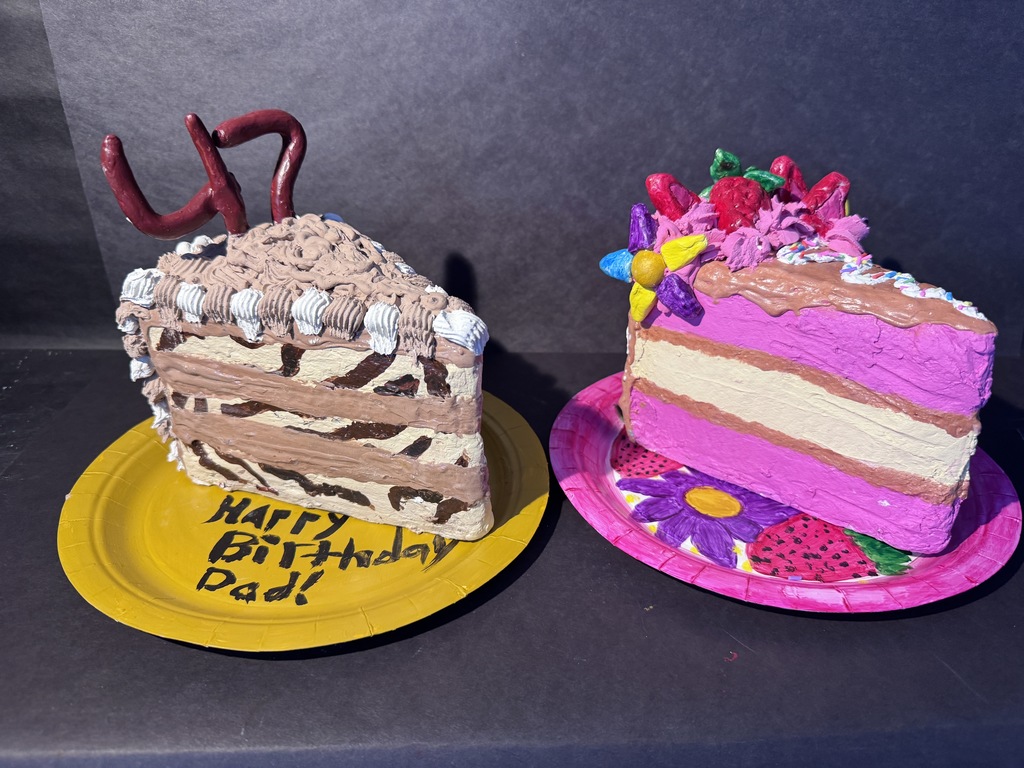 cake slices in art class