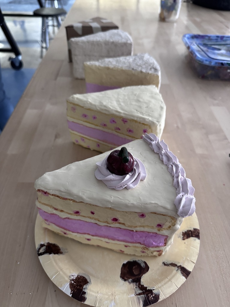 cake slices in art class