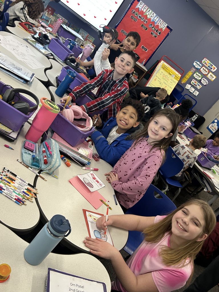 students making cards