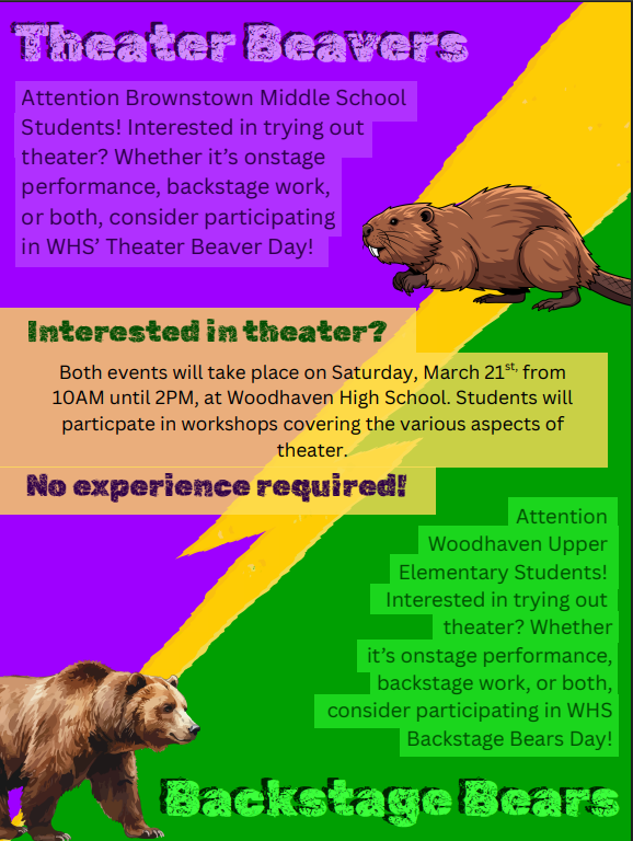 Theatre Bear Program (WHS  Theatre) March 2026
