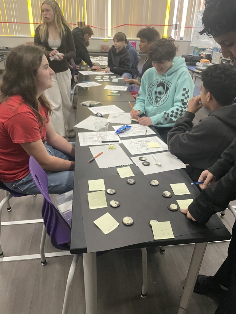 students working on oreo cookie moon phase project