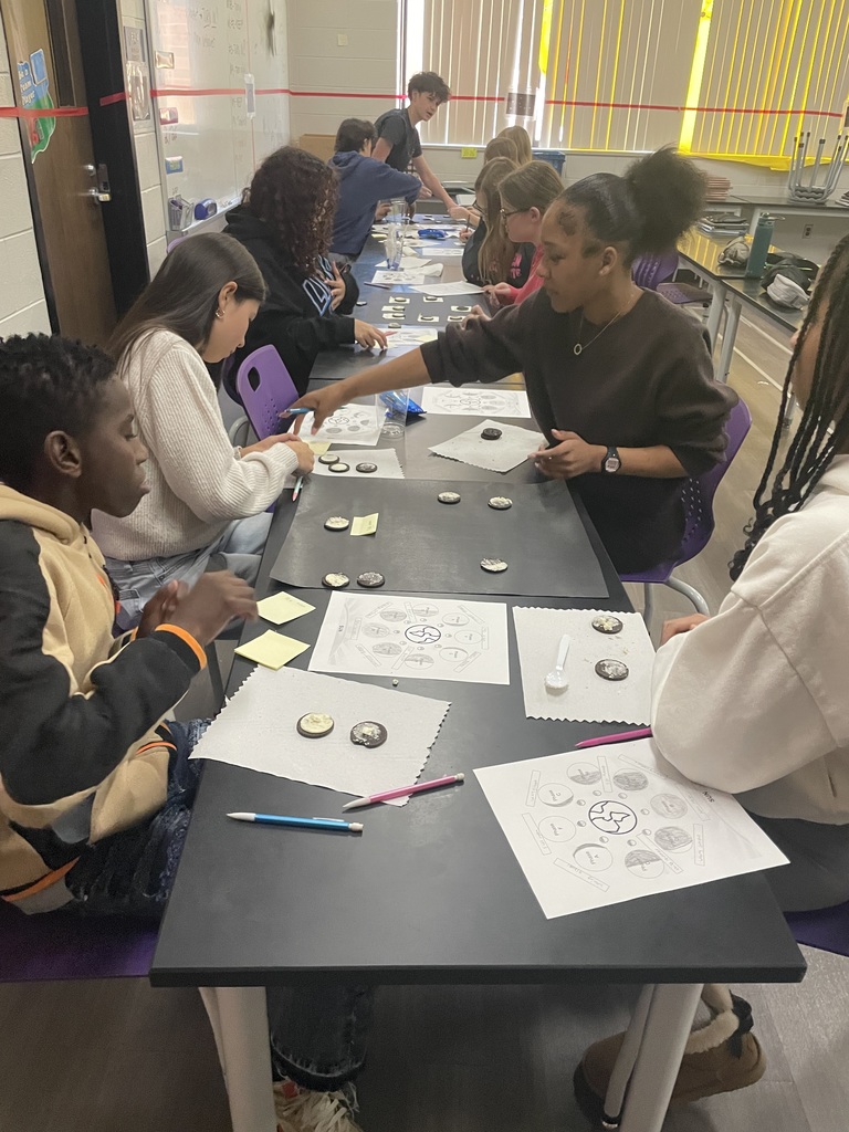 students working on oreo cookie moon phase project