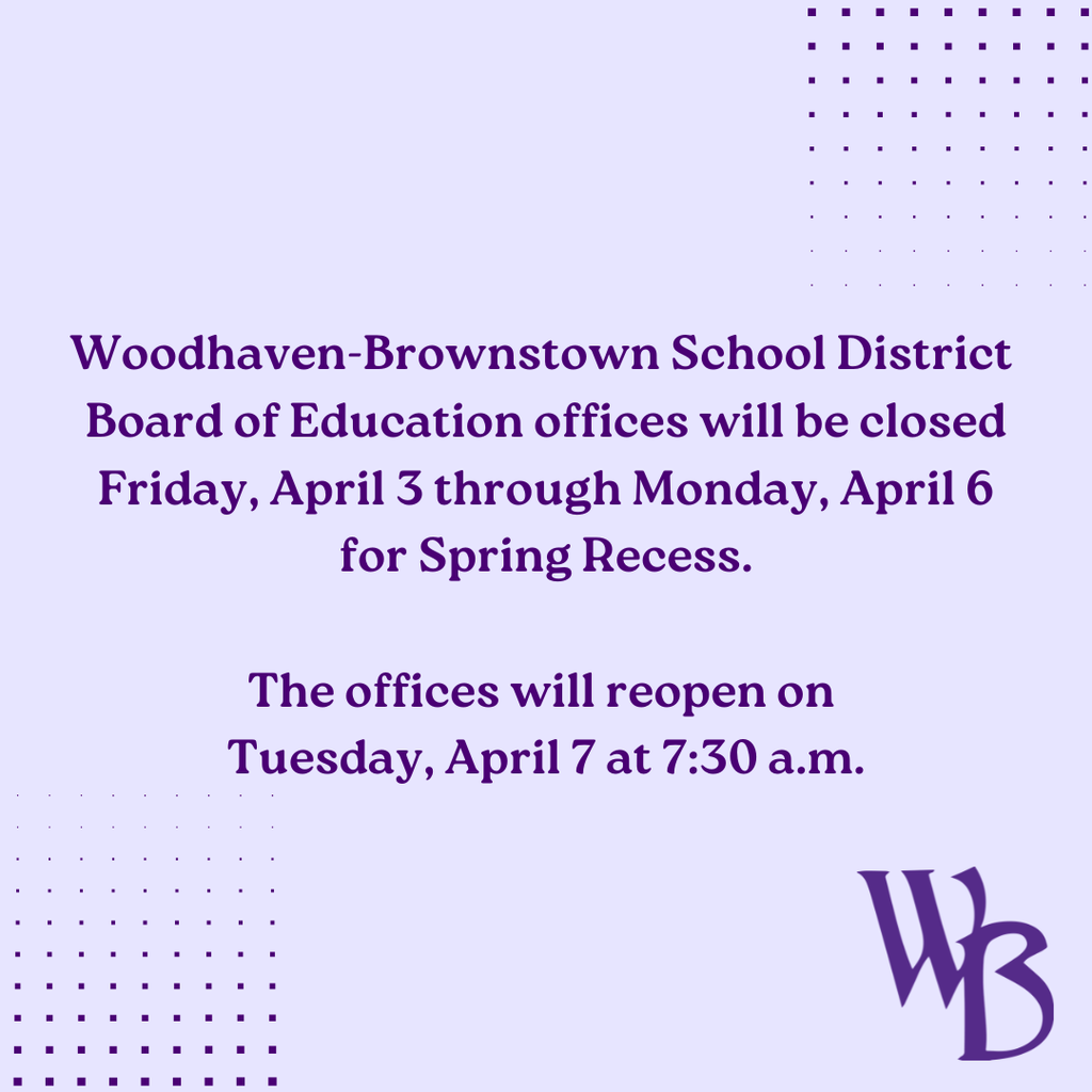wbsd offices closed for spring recess