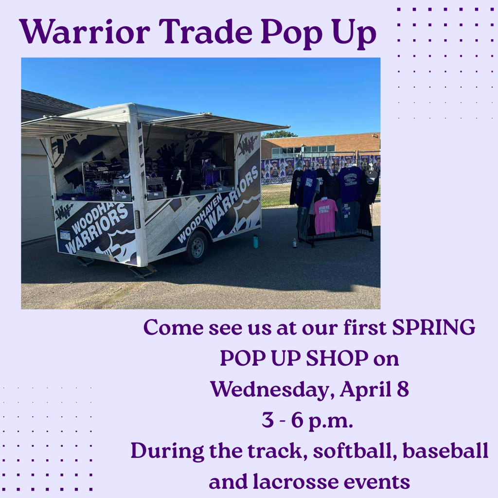 warrior trade spring pop up on april 8 from 3-6pm