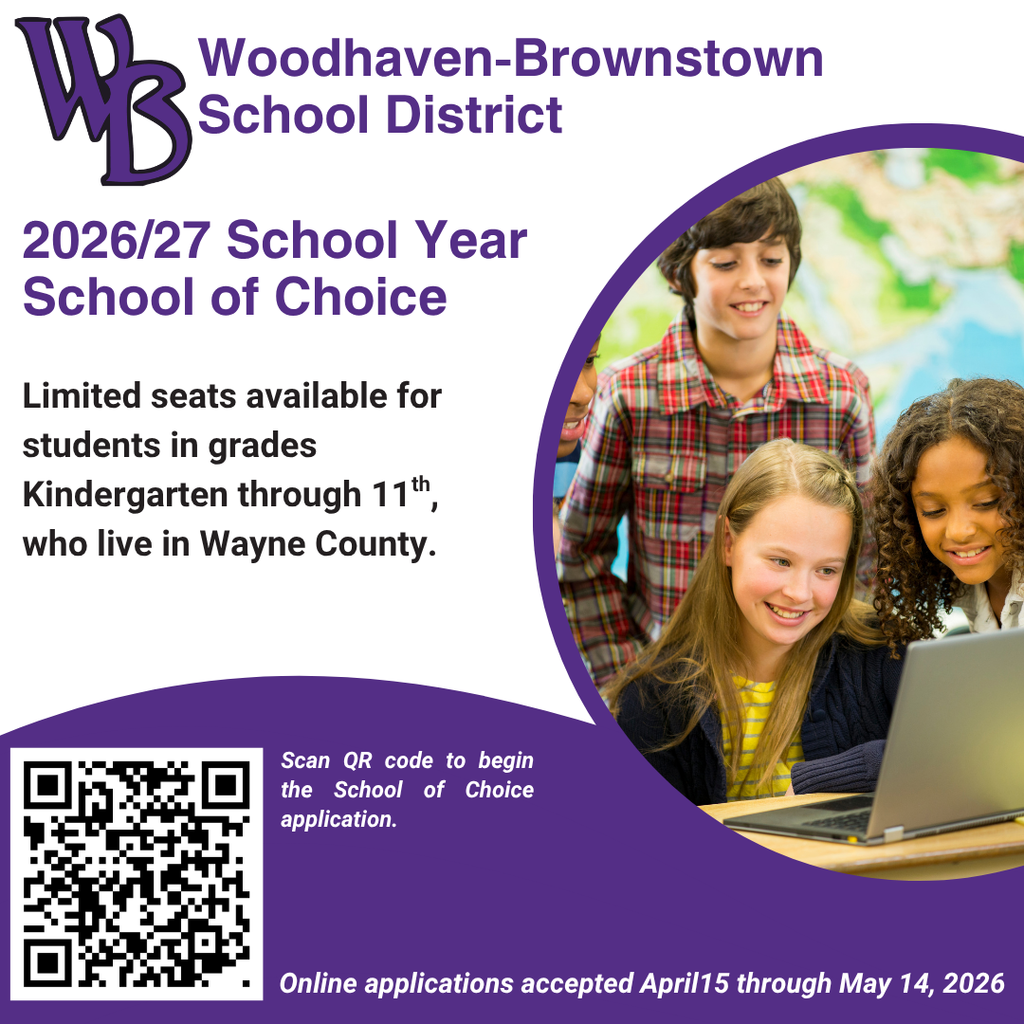 WBSD School of choice open enrollment is open from April 15 to may 14 2026 scan the QR code for more info