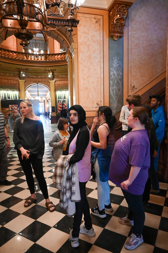 students in the capital building