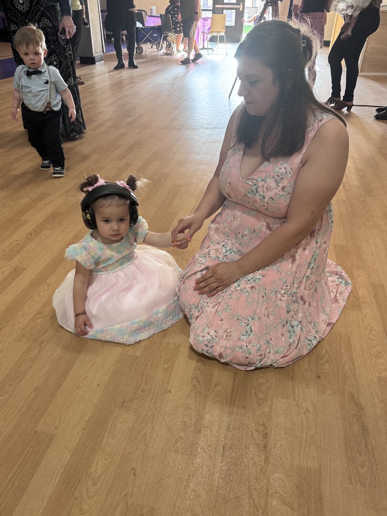 parents and children at the twirling our tots TOTE event
