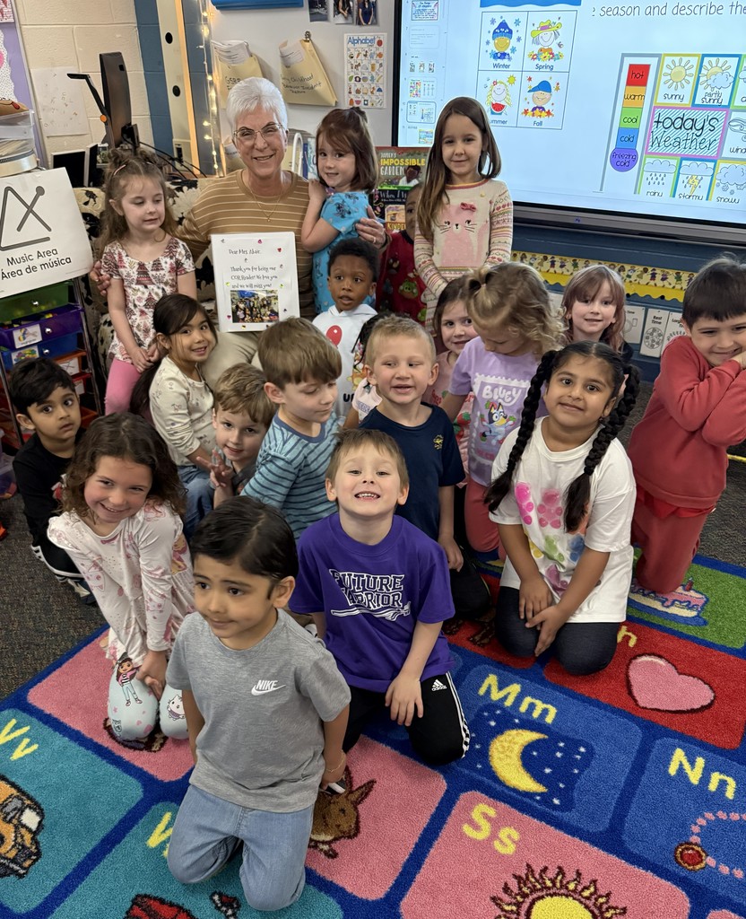 mrs abair with erving gsrp preschool students