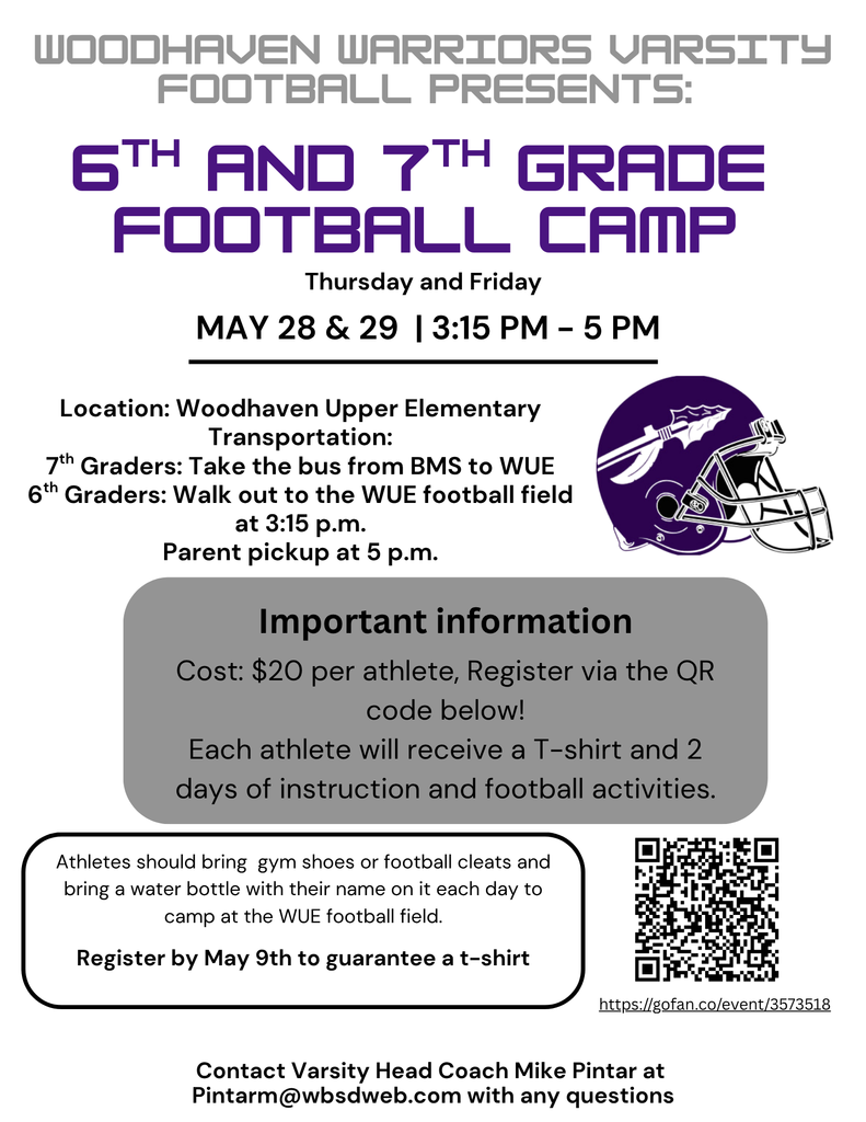 6&7 grades athletic camps