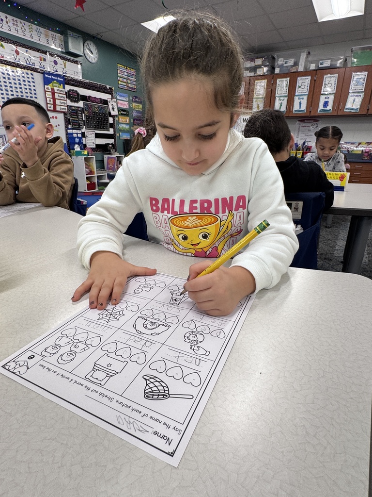 student working on worksheet