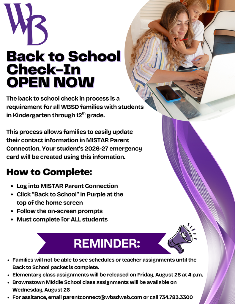 back to school check in flier