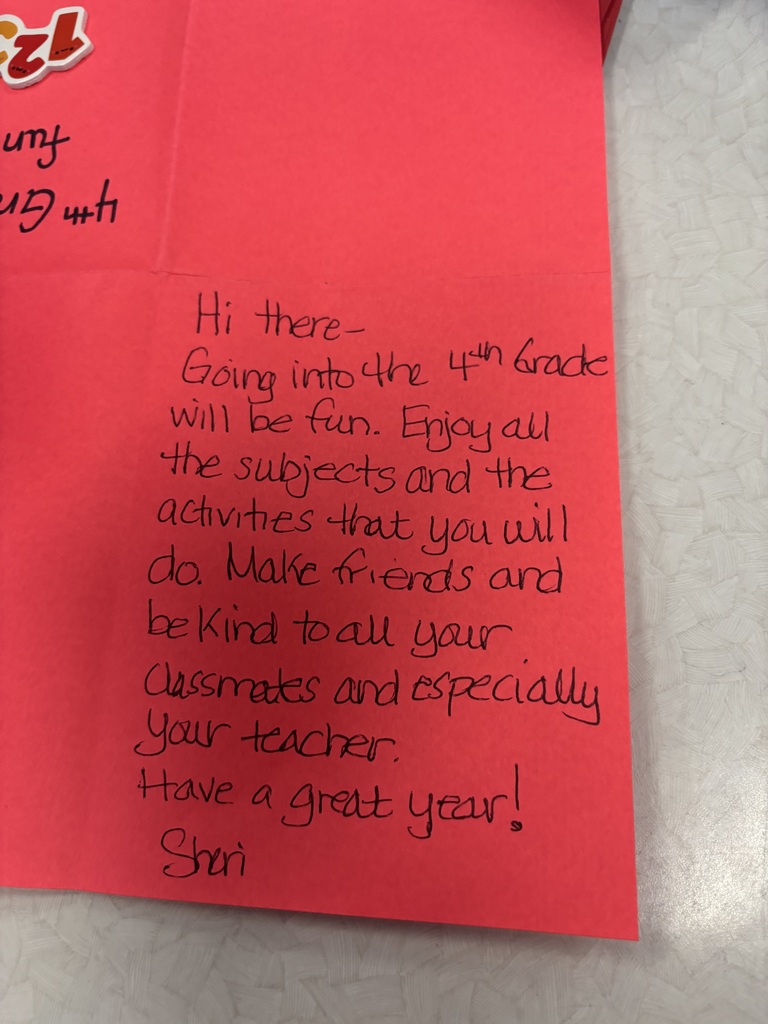 handwritten card