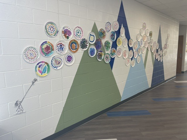 students putting dots on plates