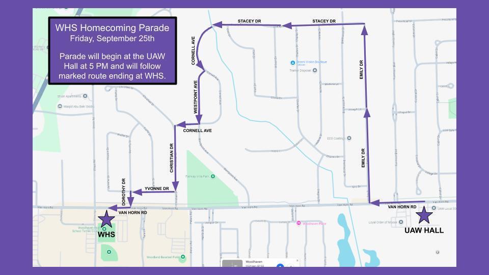 hoco parade map