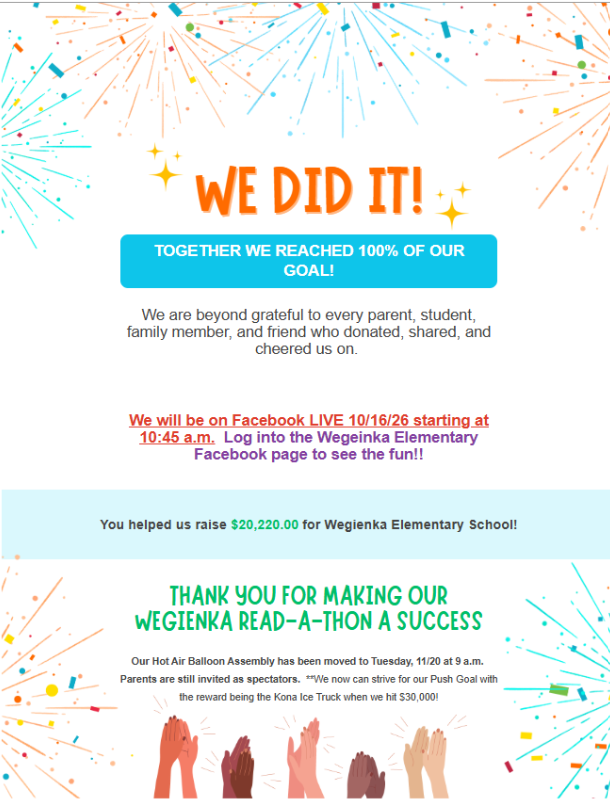 Read - A - Thon goal reached!