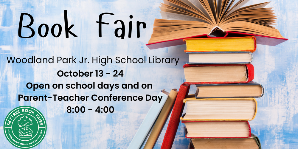Graphic advertising the dates of the book fair