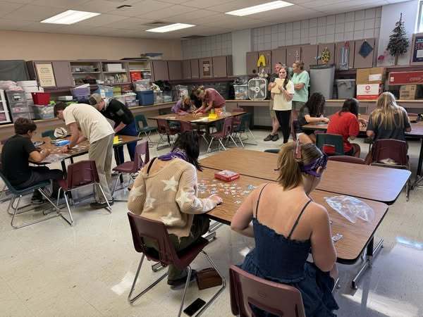 Jr./Sr. High School STUCO students collaborating at the annual Retreat