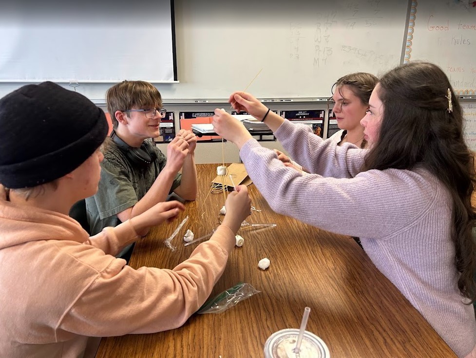 Students in Service Leadership playing a game