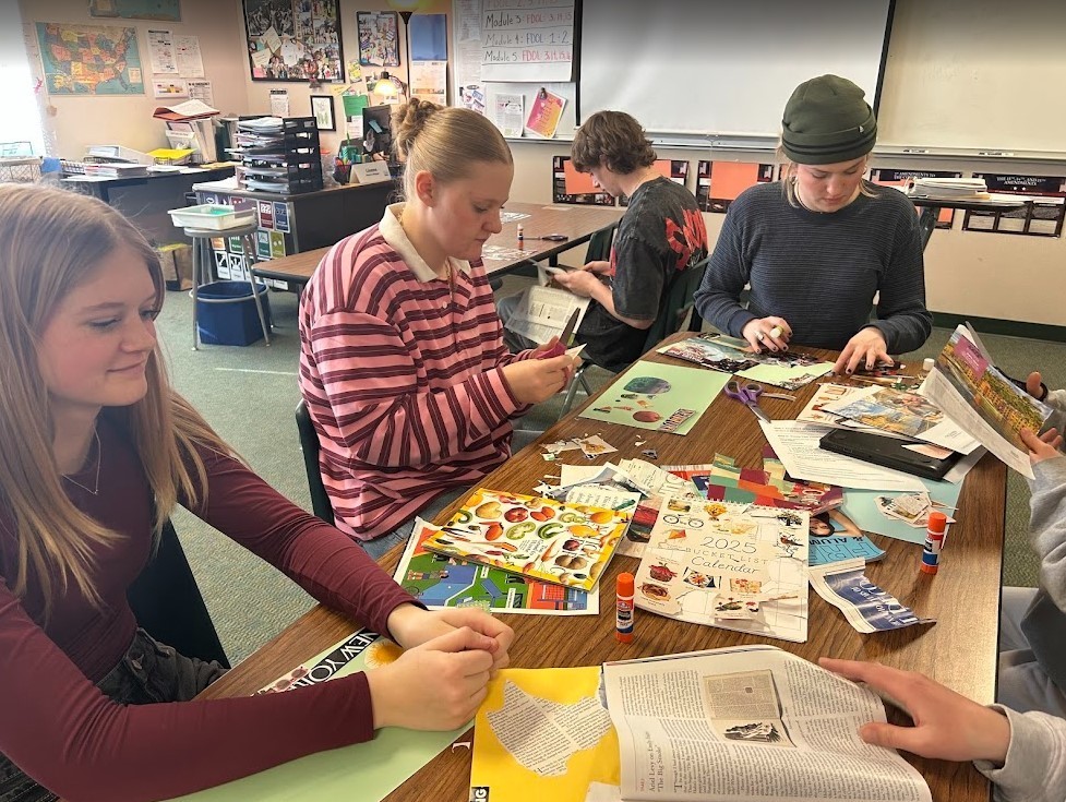 Students in Service Leadership creating their 2026 Vision Boards