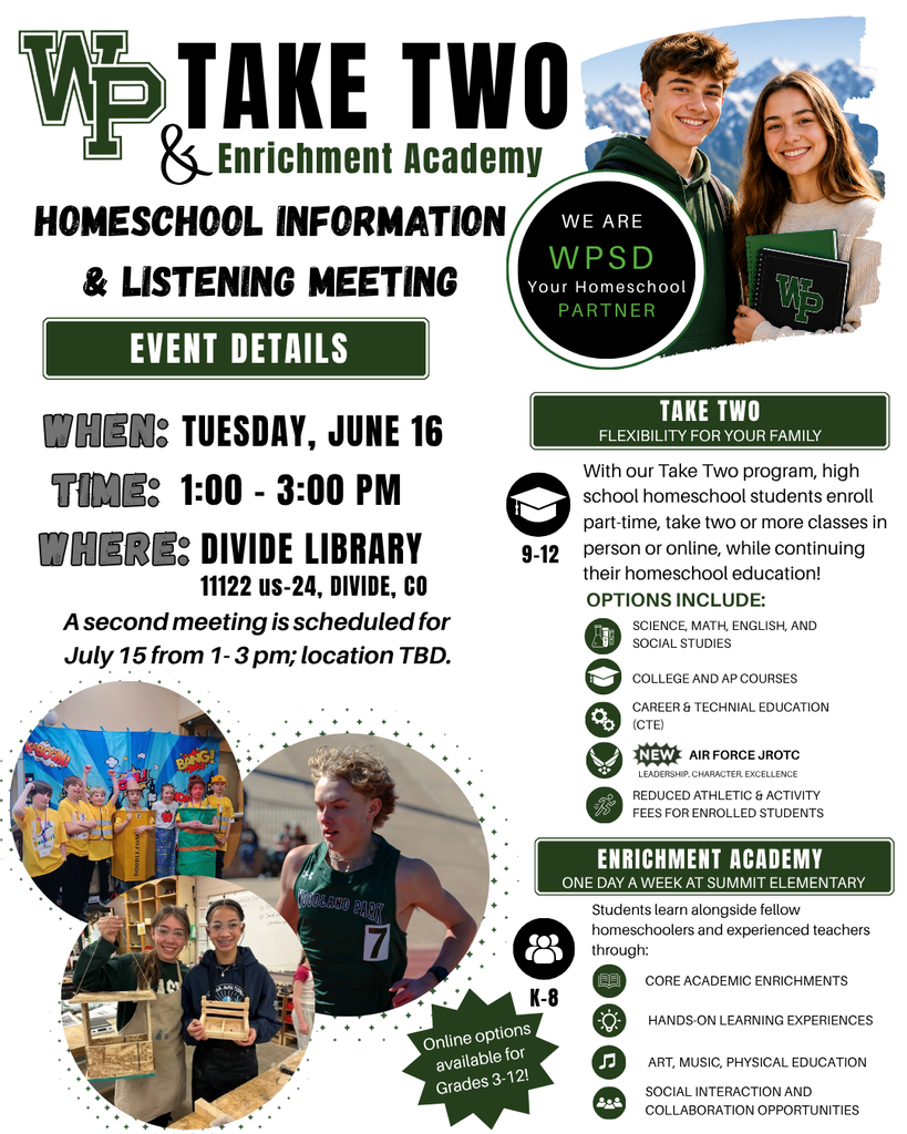 WP Take Two and Enrichment Academy Homeschool Information and Listening Meeting event details flyer