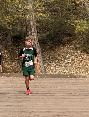 Cross Country runner during race