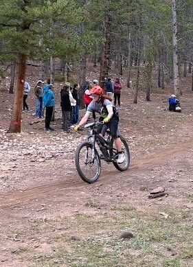 Mountain Bike team racer on course