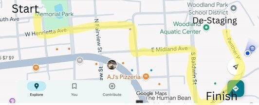 Parade route starts at Memorial Park and travels east on Henrietta; south on Laurel, east on Midland, south on Baldwin, ends at Panther Way