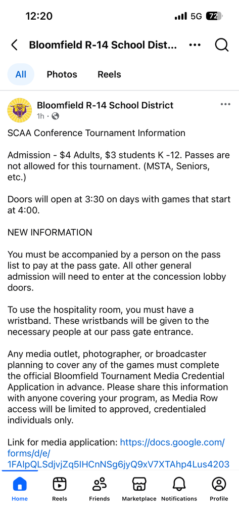 SCAA Tournament Information