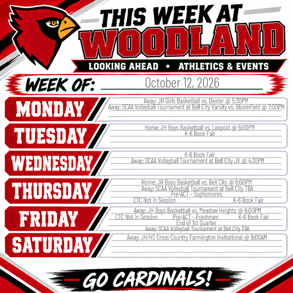 Events for the week of 10/12/26