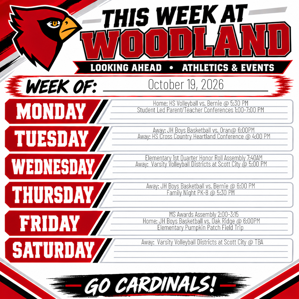 Events for the week of 10/19/26