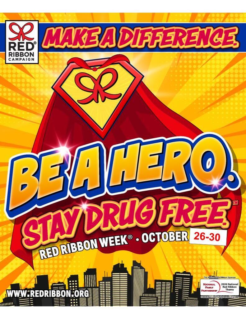 Be a Hero, Stay Drug Free Flyer