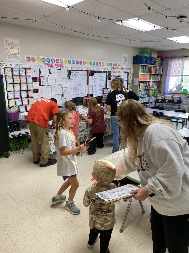 Students participating in Family Night