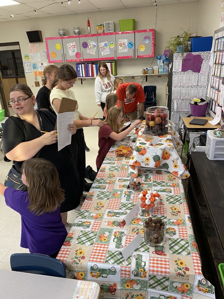 Students participating in Family Night
