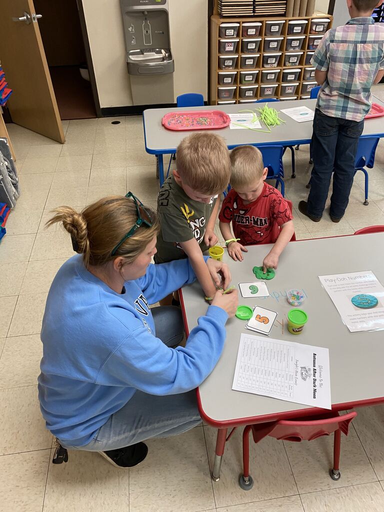 Students participating in Family Night