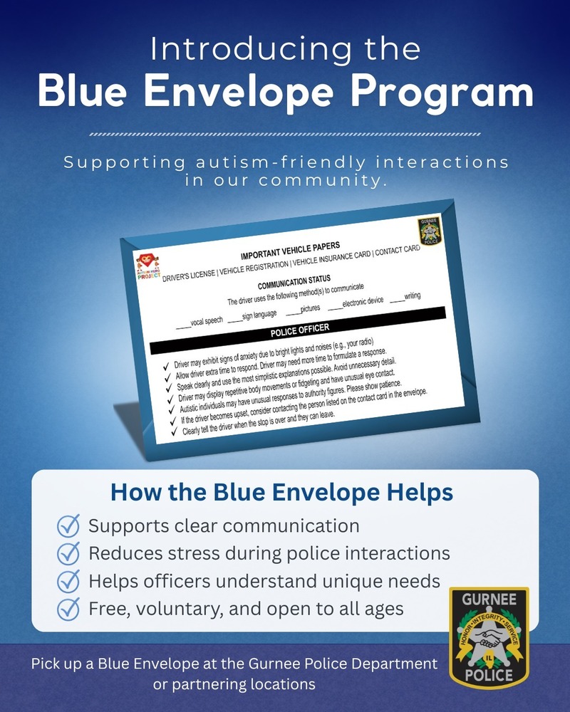 Introducing the Blue Envelope Program - supporting autism-friendly interactions with the Gurnee Police Department