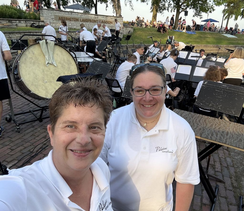 Ms. Matusek & Ms. Awe performing in the Palatine Concert Band