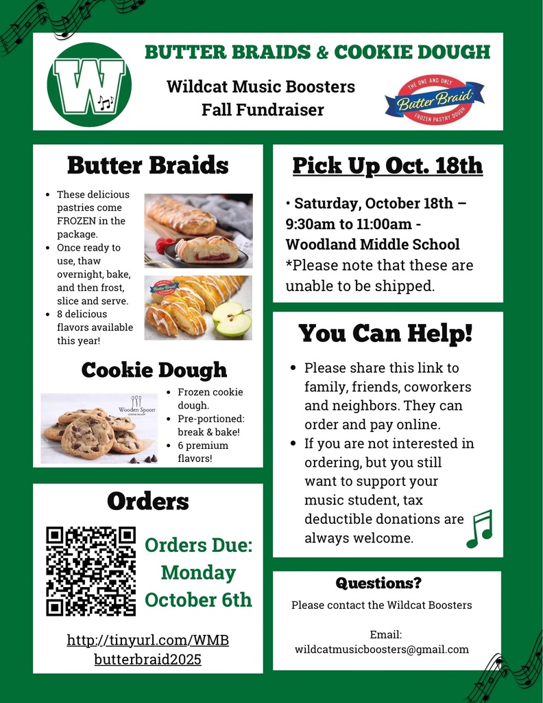 Wildcat Music Boosters Fall 2025 Fundraiser - Butter Braids
